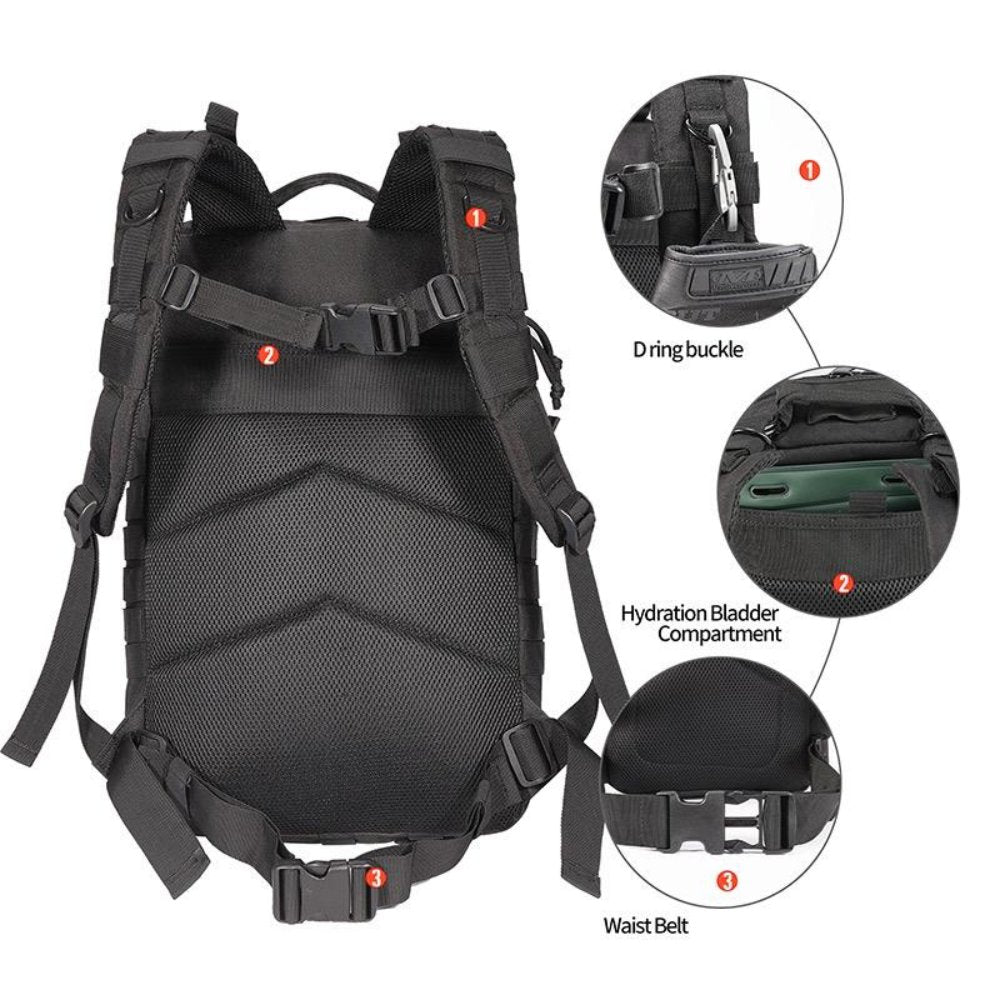 Tactical Backpack Bag, USA Patch, 42L